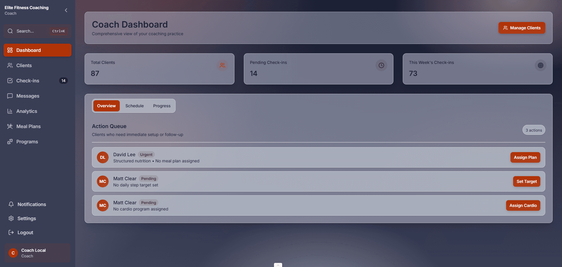 Client Management Dashboard