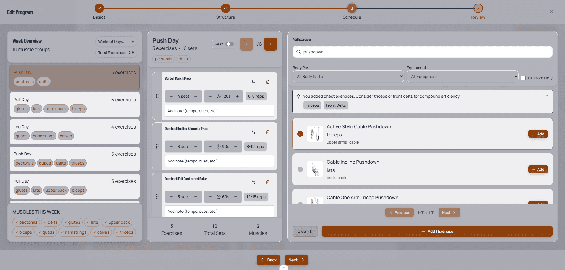 Exercise Program Builder